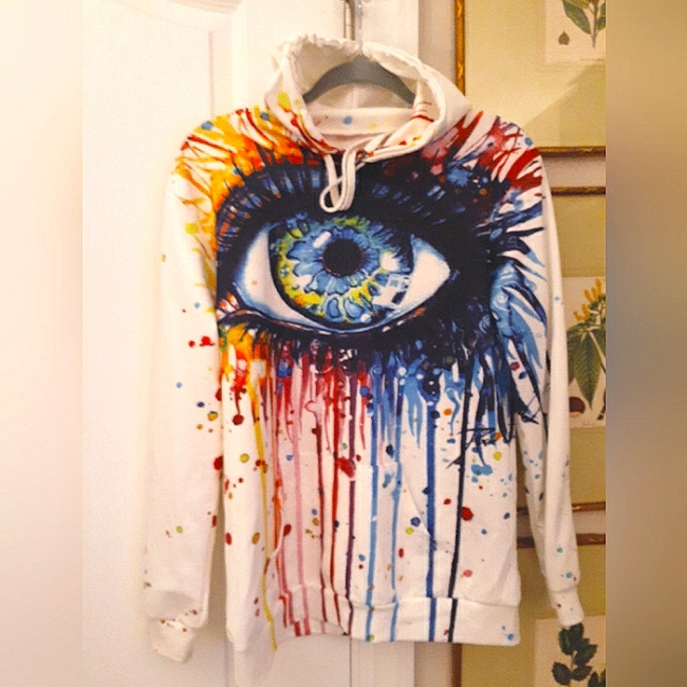👁Unisex Splash Paint Print Eyeball Hoodie👁